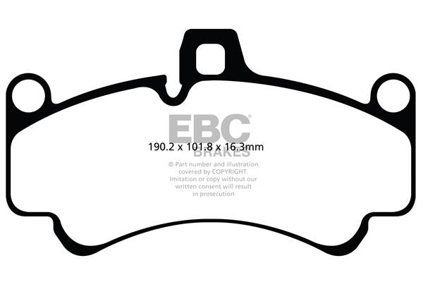 EBC Porsche 996 997 Orangestuff Race Front Brake Pads - Brembo Caliper Inc. 911 Turbo, 911 Turbo S, 911 GT2 & 911 GT3