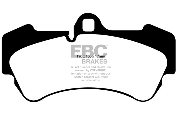 EBC Porsche Volkswagen Yellowstuff Street and Track Front Brake Pads - Brembo Caliper E1 Cayenne & Touareg