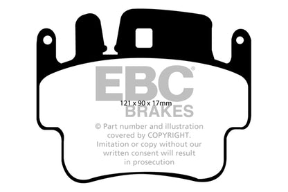 EBC Porsche Wiesmann Yellowstuff Street and Track Front & Rear Brake Pads - Brembo Caliper Inc. 911 Carrera, 911 Carrera 4S, 986 Boxster & 987 Cayman