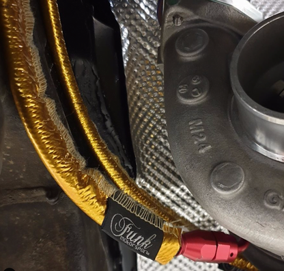 Funk Motorsport Sewn Gold Heat Wrap Sleeving ideal for fuel lines and wiring